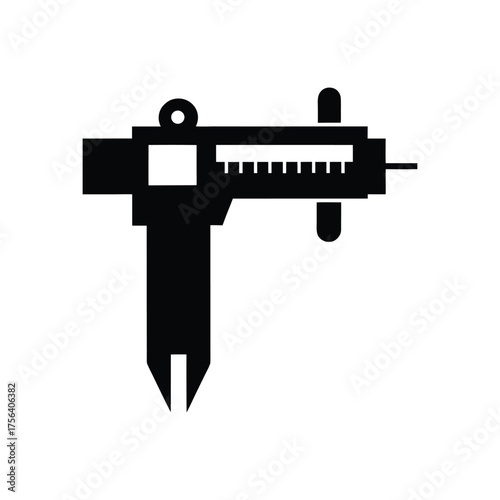 vernier caliper vector silhouette icon art illustration