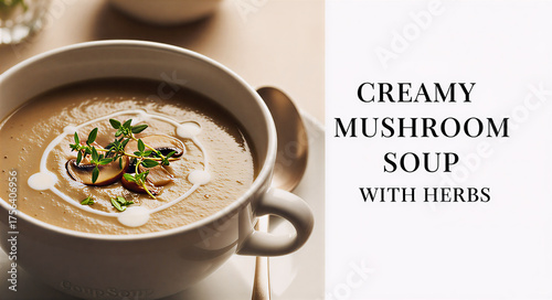 Creamy Mushroom Soup with Herb