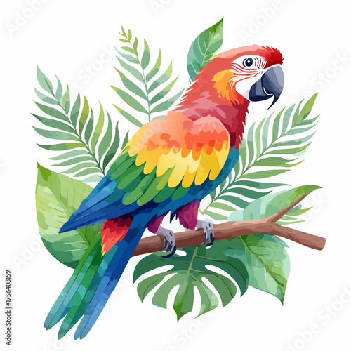 Papagei auf Regenwaldast