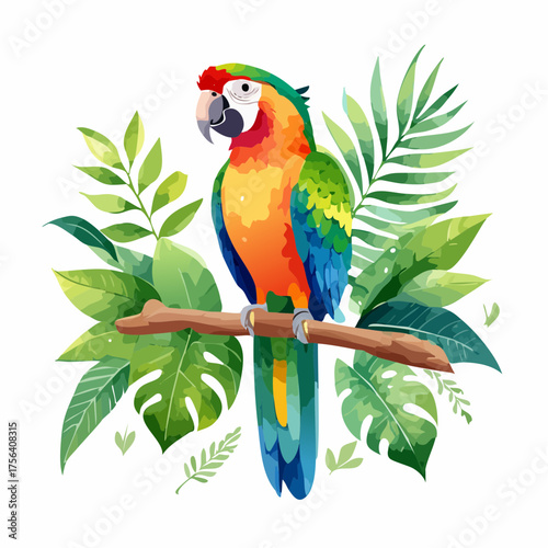 Papagei auf Regenwaldast