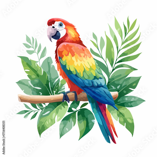 Papagei auf Regenwaldast