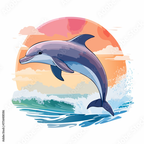 Delphin springt aus Wasser