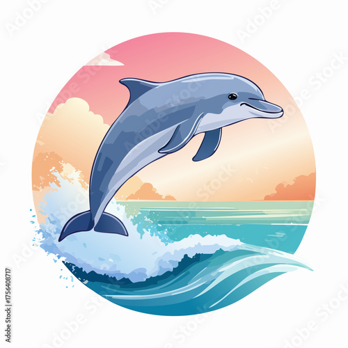 Delphin springt aus Wasser