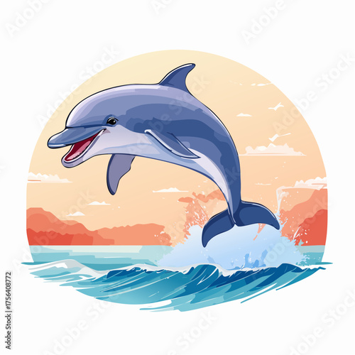 Delphin springt aus Wasser