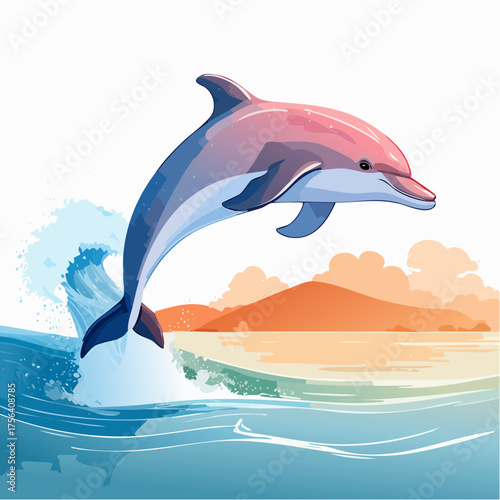 Delphin springt aus Wasser