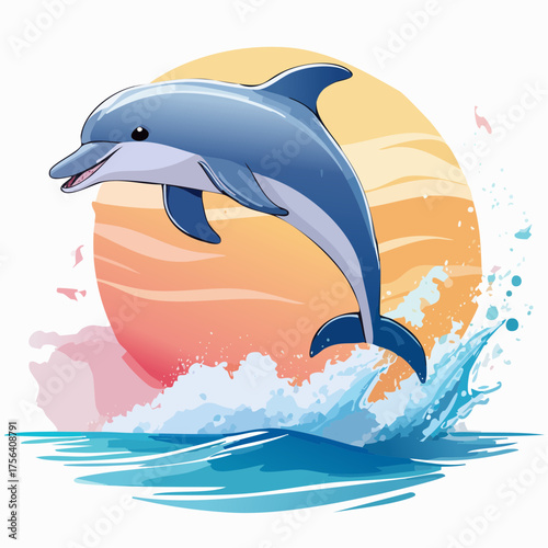 Delphin springt aus Wasser