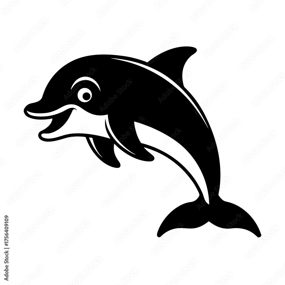 Fototapeta premium dolphin jumping out of the water with smiling face