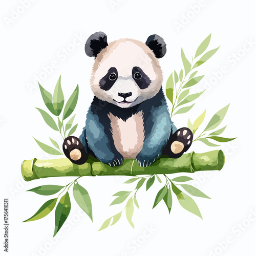 Panda auf Bambus