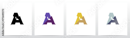 Slash Cut Slice Divides Letter Initial Logo Design A