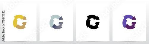 Slash Cut Slice Divides Letter Initial Logo Design C