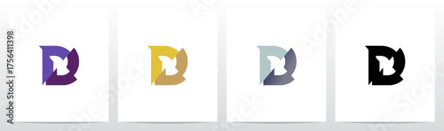 Slash Cut Slice Divides Letter Initial Logo Design D