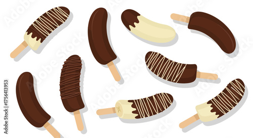 Delicious and visually appealing chocolate covered banana pops arrangement