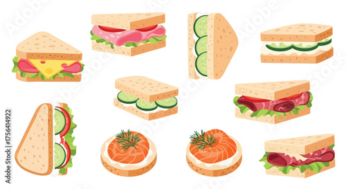 Assorted delightful mini sandwiches catering for diverse culinary preferences