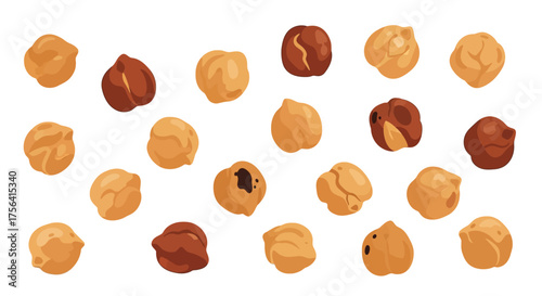 Scattered roasted chickpeas against a clean backdrop for diverse culinary uses