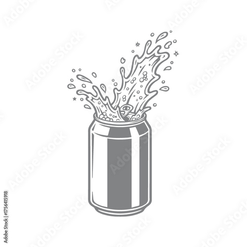 Clinking Beverage Cans with Splashing Liquid Illustration