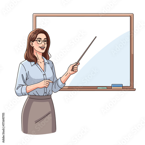 Teacher Explaining Lesson Vector Character