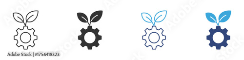 Green tech icon set, vector illustration . 