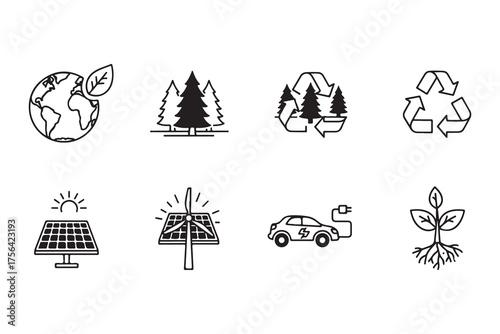 A collection of black pirate sailing icons and symbols in vector set design