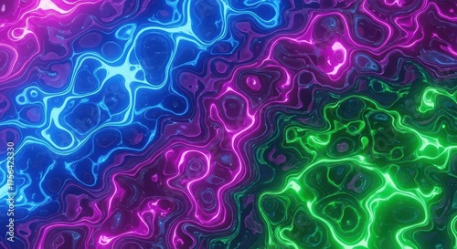 Abstract neon liquid colorful glowing background