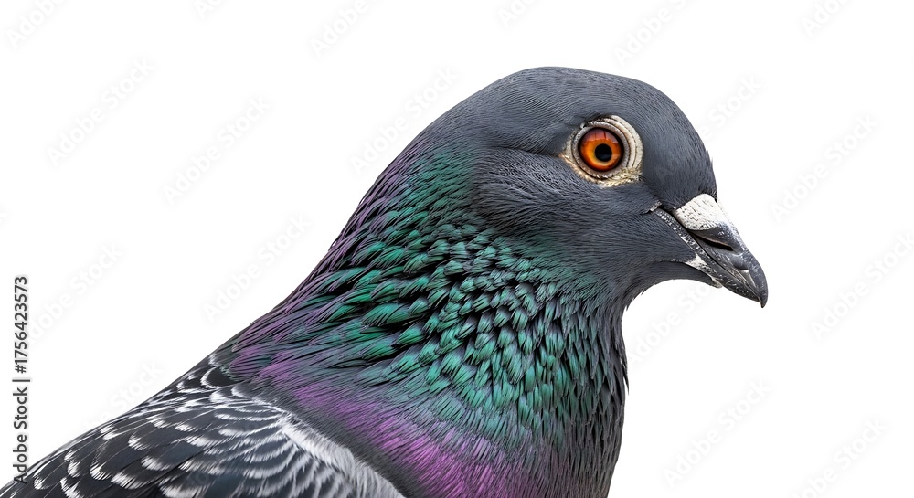 Fototapeta premium Rock Pigeon Closeup Profile.