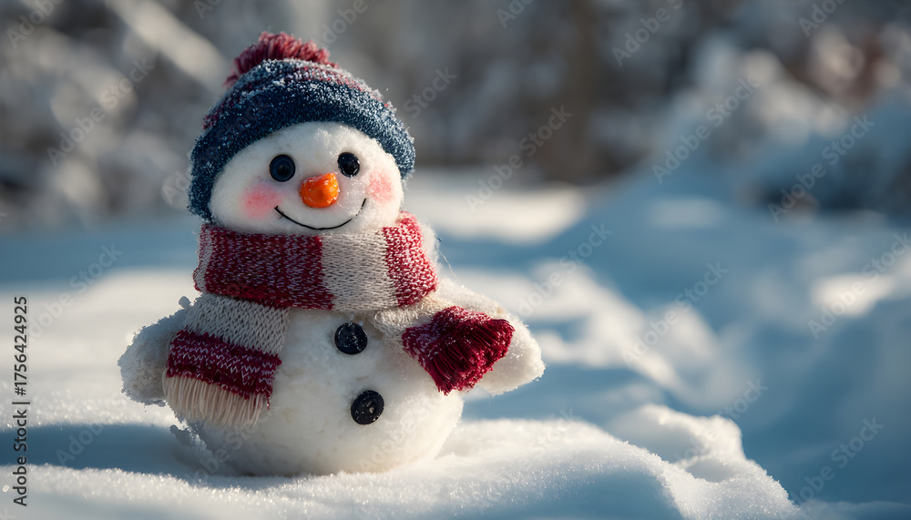 Obraz premium Snow man christmas outdoors snowman.