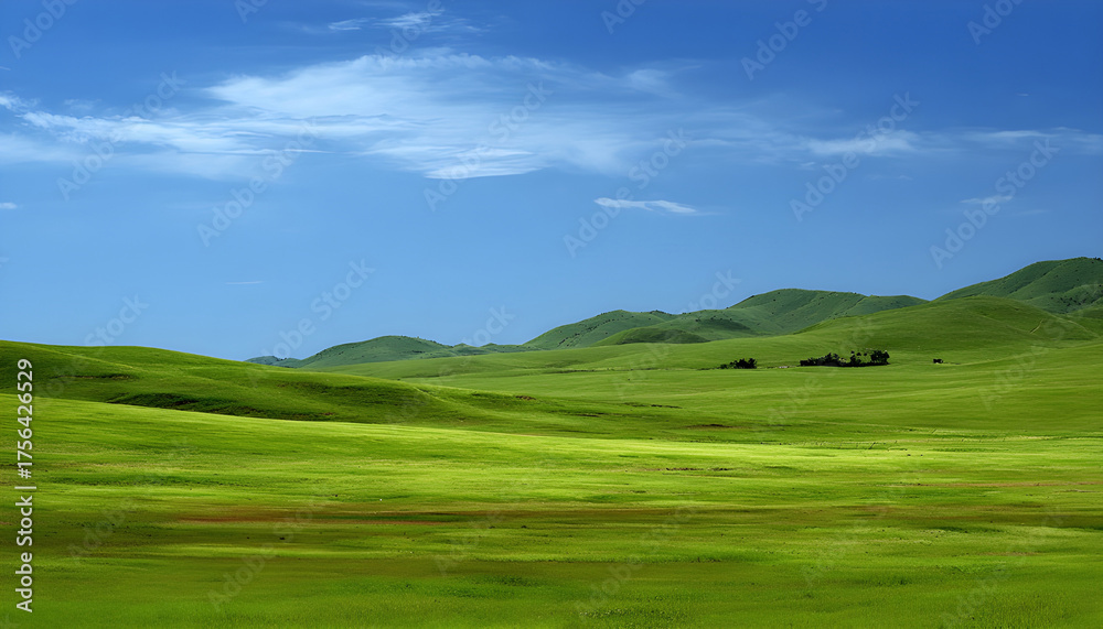 Fototapeta premium Landscape green backgrounds grassland.