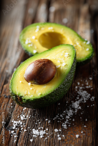 Sliced Avocado on Rustic Wooden Table