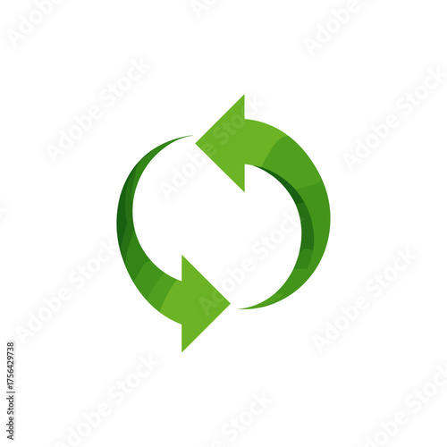Recycle, Eco friendly, Green energy icon logo flat vector design