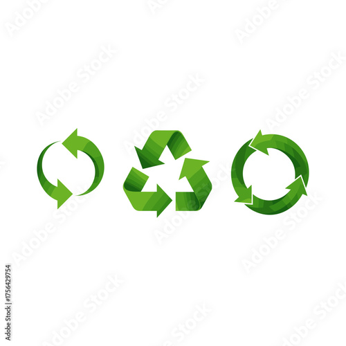 Recycle, Eco friendly, Green energy icon logo flat vector design