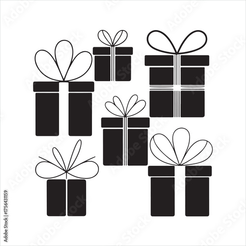 Set of colorful gift boxes vector illustration