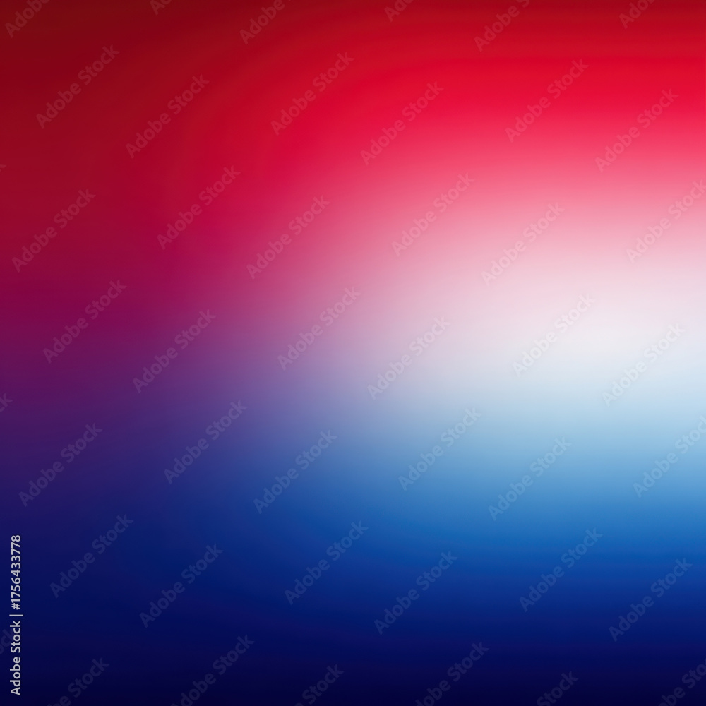 Fototapeta premium smooth abstract gradient blending red, white, and blue hues creates a dynamic and patriotic visual effect with soft transitions and a glowing central highlight