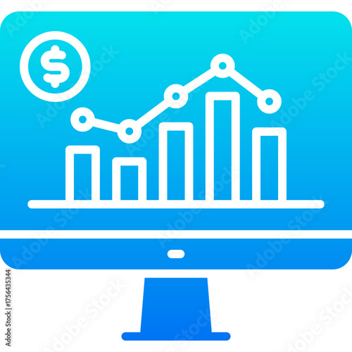stock market blue icon
