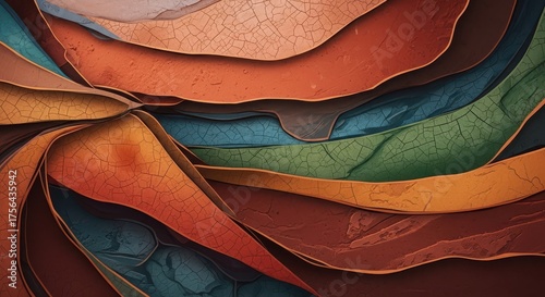Abstract layers of cracked earth art design