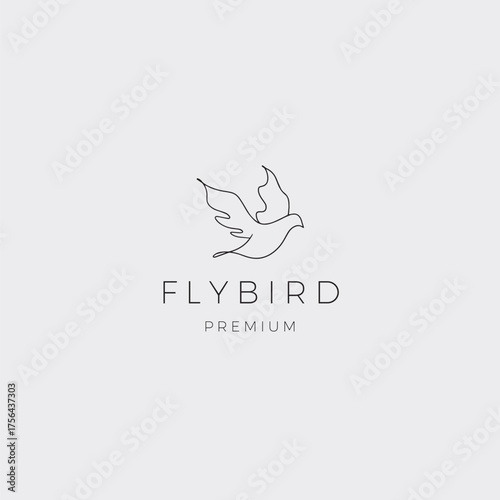 Elegant line art of a soaring bird delivering premium branding, perfect for startups seeking a modern, minimalist, and sophisticated visual identity