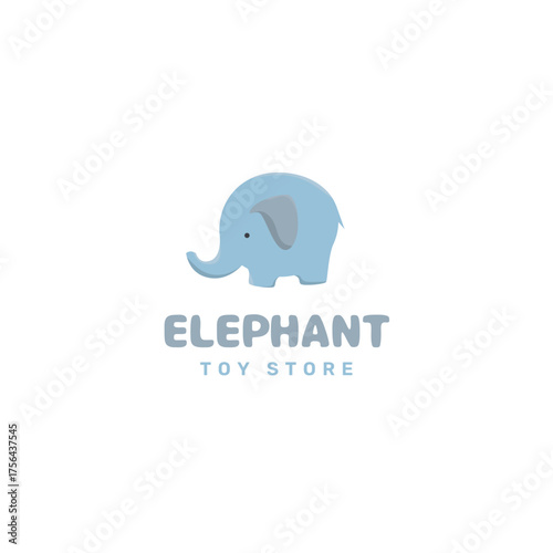 Adorable elephant logo design ready for your playful toy store or children's brand, offering a charming and memorable visual identity today