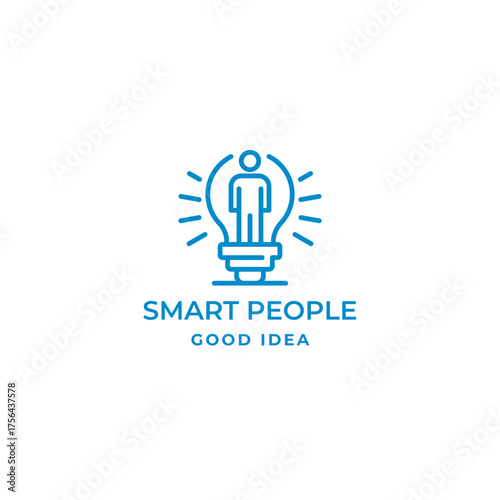 Inspiring innovation with a smart people logo, symbolizing bright ideas and creative thinking for business solutions and human potential success