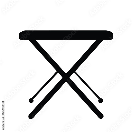Folding table silhouette vector icon for compact furniture design