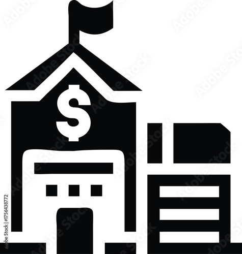 School Fees Payment Flat Vector Icon, Educational Tuition and Finance Symbol for Mobile Apps and Academic Websites.