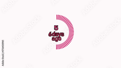6 days to go, icon, stile, timer, countdown, Count time display with numbers. illustration , business,delivery and sale,promotion clock red color signs business concept isolated on white background