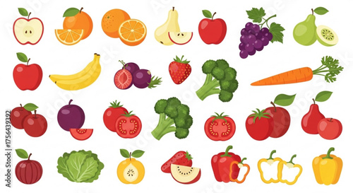 Colorful assortment of fresh fruits and vegetables for healthy eating habits