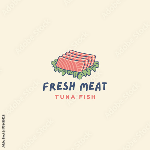 Delicious fresh tuna fish concept for restaurant menus and culinary designs, promoting healthy eating and seafood, vibrant colors, perfect for food blogs