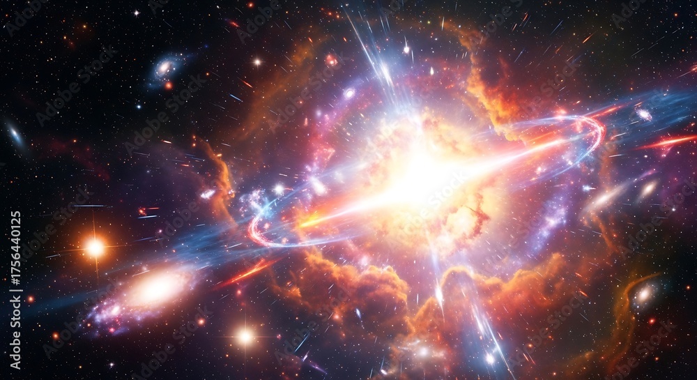 Fototapeta premium Cosmic Explosion with Nebula, and Space.