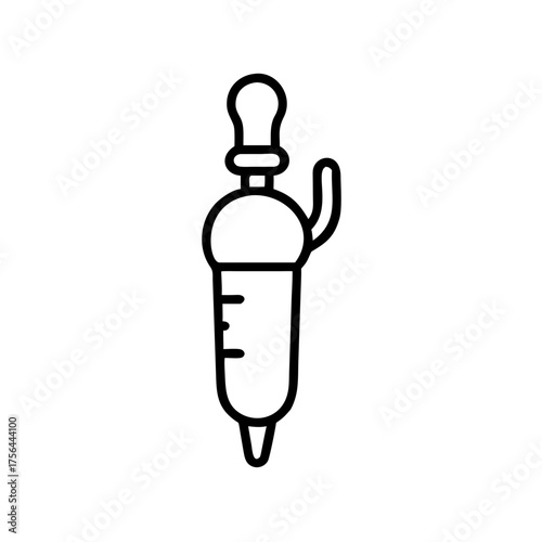 Laboratory burette with measurement markings in simple design  
