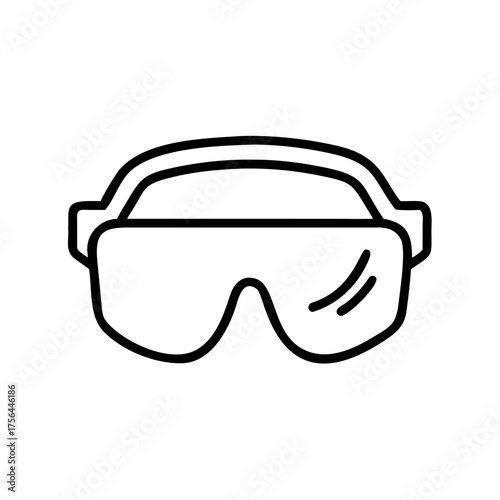 Safety goggles icon in minimalist line art style  