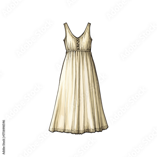 nightgown hand drawn illustration