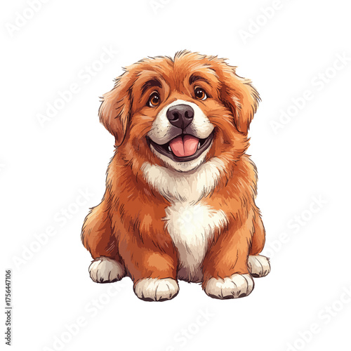 tibetan mastiff hand drawn illustration