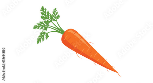 A delicious and nutritious orange root vegetable with green leafy tops that is healthy and good for you.