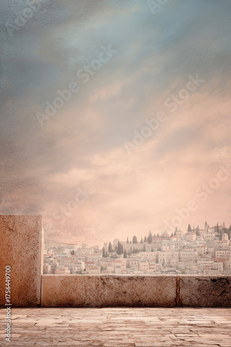 Illuminated Wall with Cityscape View