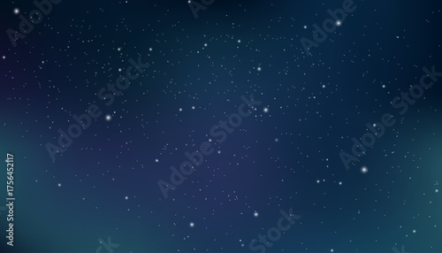 Magical night sky wallpaper with glowing stars and deep space. Vector Milky Way background with light effect. Cosmic universe design for poster, banner, and celestial decor.