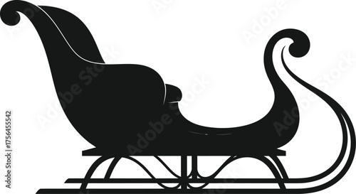 Silhouette of Santa's sleigh for Christmas decoration and design